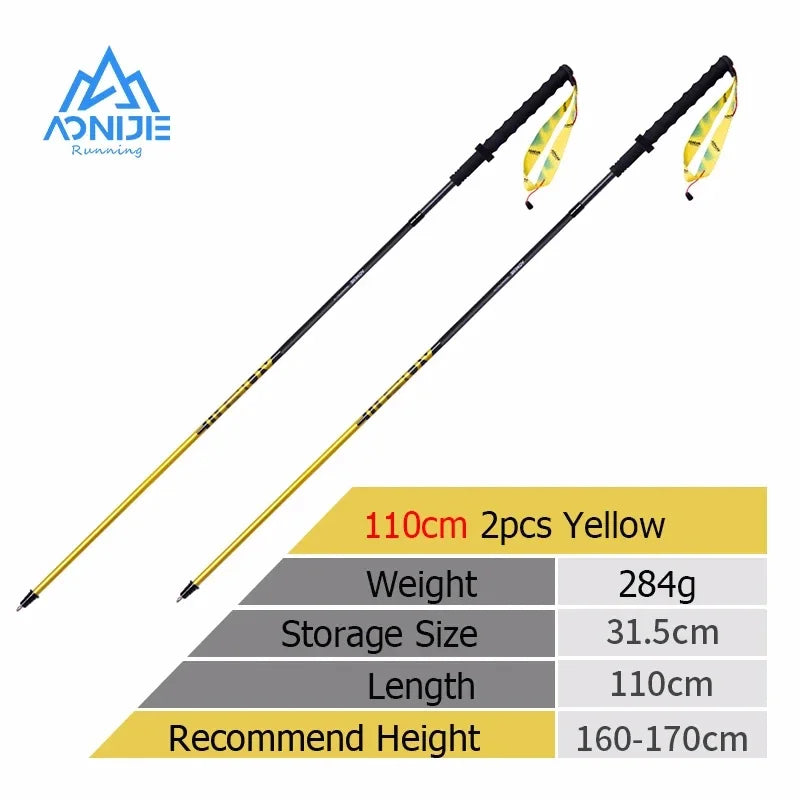 AONIJIE E4201 M-Pole Folding Ultralight Quick Lock Trekking Poles Hiking Pole Race Running Outdoor Walking Stick Carbon Fiber