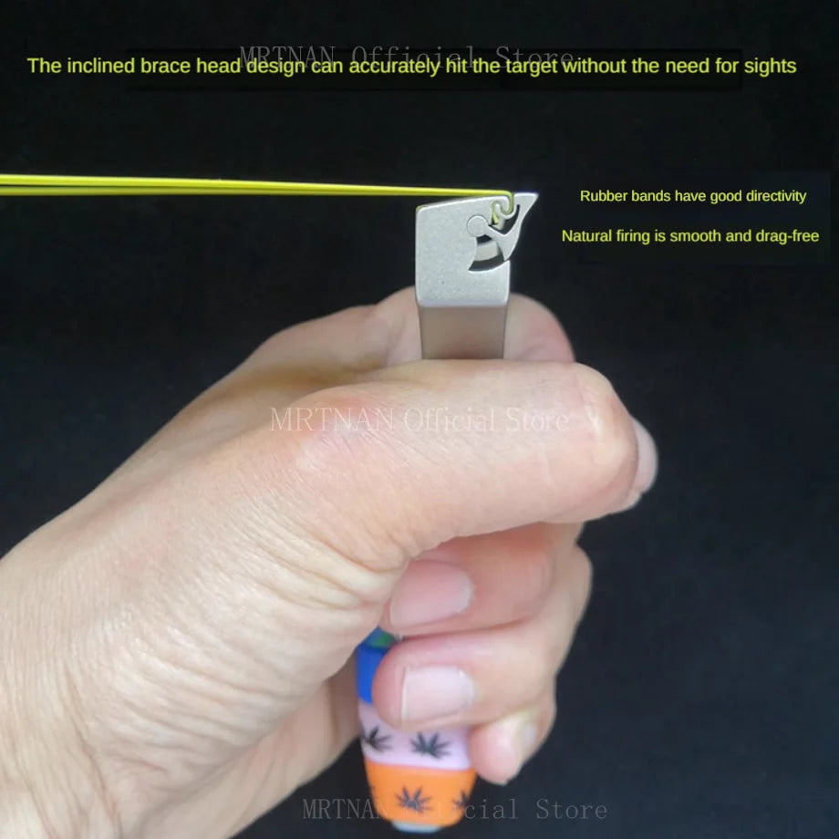 Slingshot Titanium Alloy High Quality Shooting Slingshot Hunting Flat Rubber Band Catapult Outdoor Sports Accessories