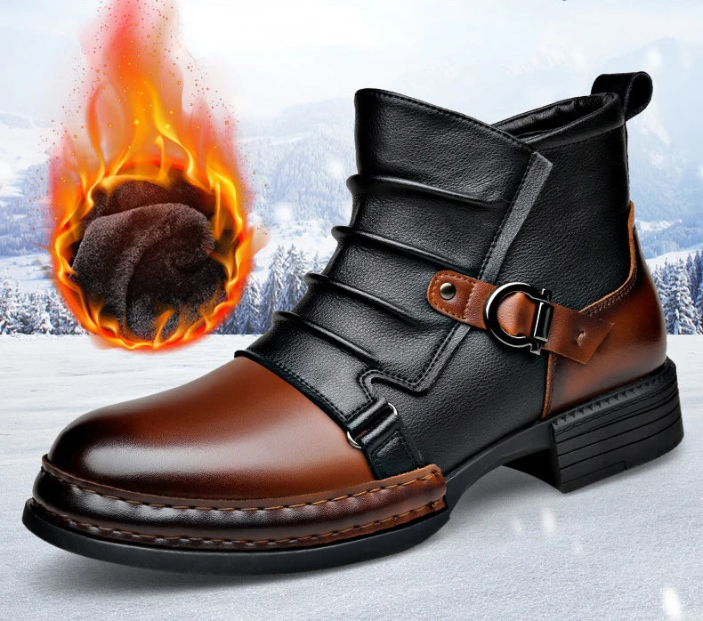 Autumn Winter Retro Ankle Boots for Men Fashion Casual Size Zipper Motorcycle Boots Man New Designer Warm Platform Shoes Male