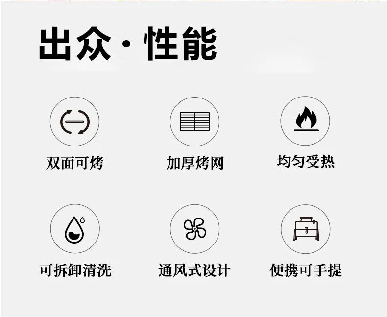 Carbon Steel Outdoor BBQ Grill  Dual-Sided Griddle with Independent Charcoal Tray Foldable Camping Gear  Handheld BBQ Grill