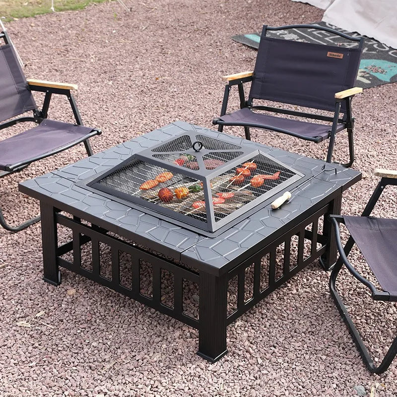 BBQ Grill Table Outdoor Garden Furniture Charcoal Heating Grill Patio Furniture Brazier