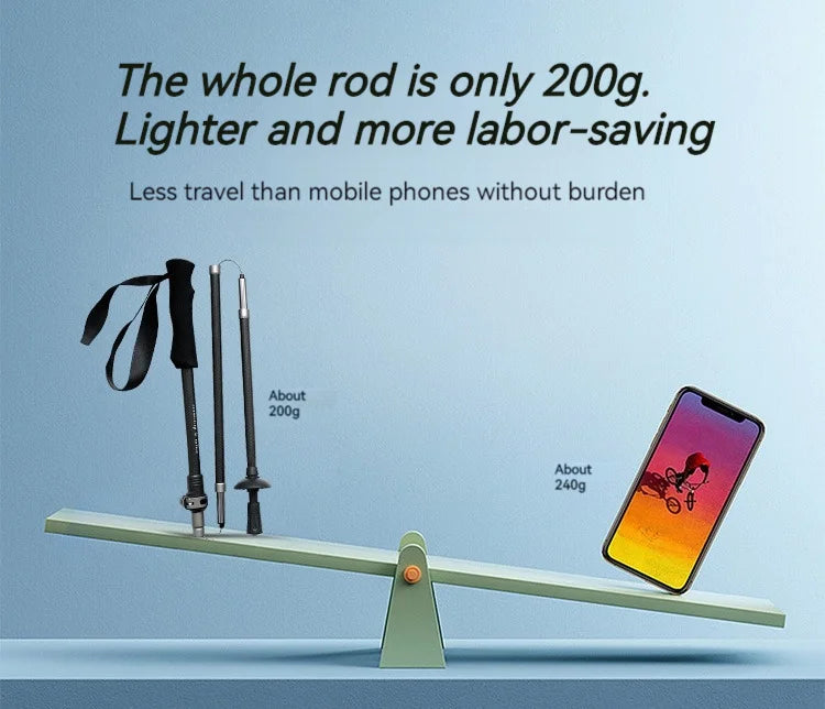 ASTA GEAR Carbon Fiber Climbing Alpenstock Ultra Light Aluminum Alloy  ul Tent Ceiling Support Rod Carbon Hiking  Climbing Stick