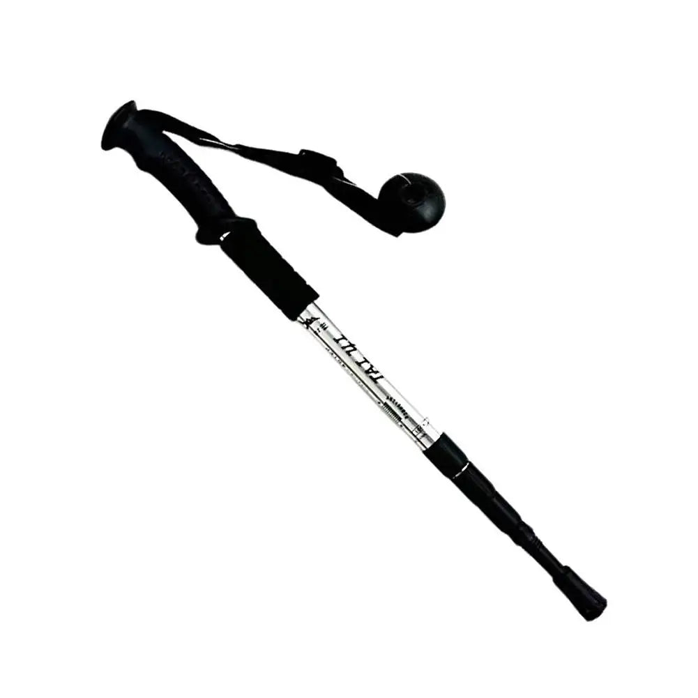 4 Section Trekking Poles Non-slip Wear-resistance Walking Stick Aluminium Alloy Ergonomic Handle Design Foldable Crutches Hiking