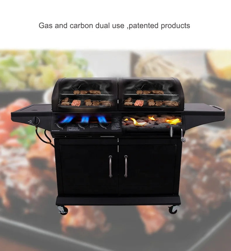 Homemade High Standard Stainless Steel Outdoor Garden High End Auto Ignition 3 Burners Gas Bbq Grill Barbecue BBQ