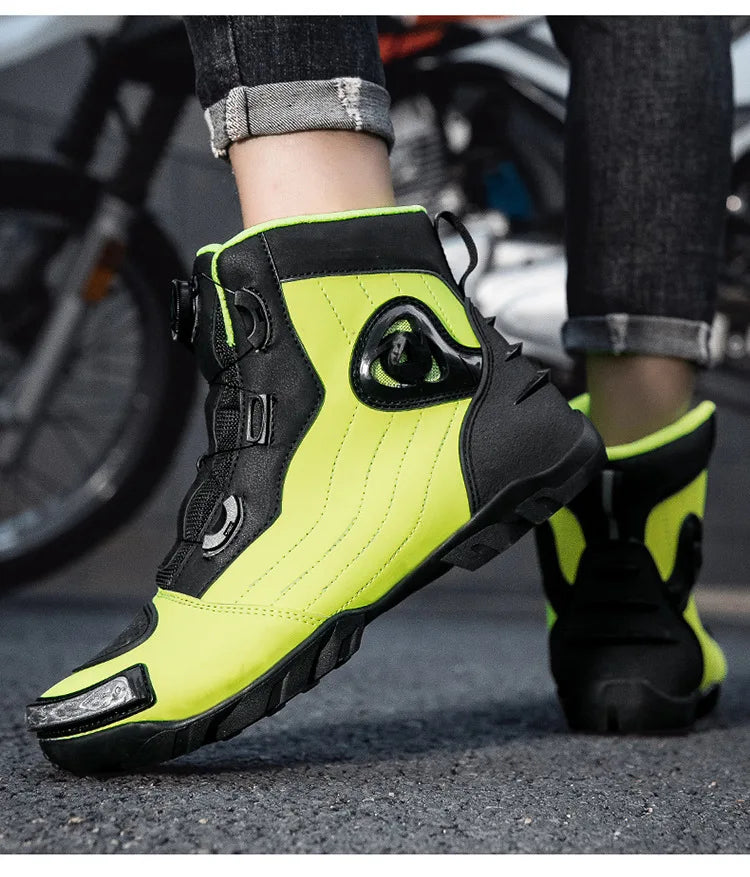 Large Size Motorcycle Boots Outdoor Riding Racing Shoes Anti-fall Wear-resistant Motorcycle Shoes Motorcycle Travel Equipment