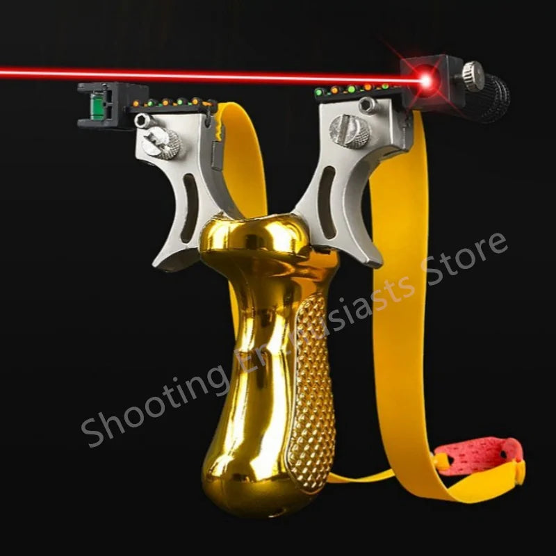 Outdoor shooting infrared laser hunting catapult rubber strap steel ball bullseye set game easy to carry