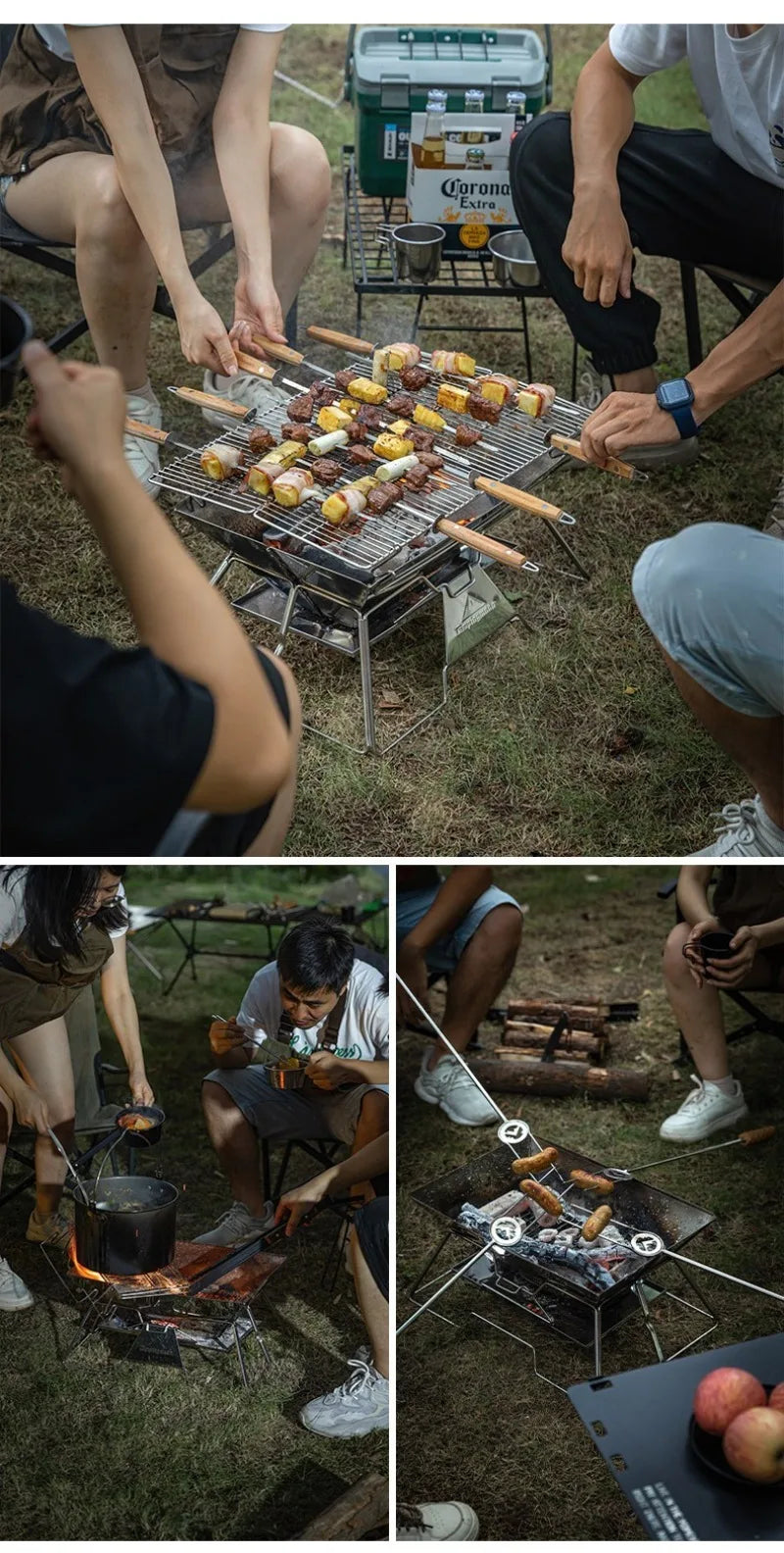 Outdoor Folding Stove Portable Stainless Steel Lightweight Barbecue Grill Picnic Stove Convenient Versatile Camping Supplies