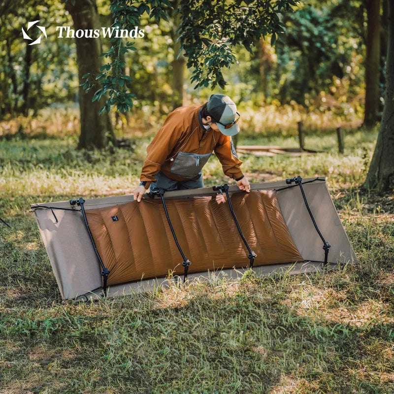 Thous Winds Camping Cot Down Winter Waterproof Sleeping Bag Down Camping Cot Down Backing Fit with Helinox Cot Camping Supplies