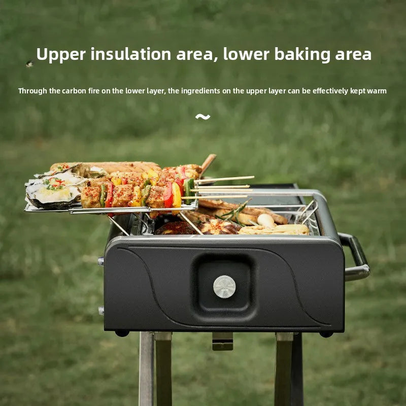 Foldable Charcoal Barbecue Grill Outdoor Portable Large BBQ Stove for Home