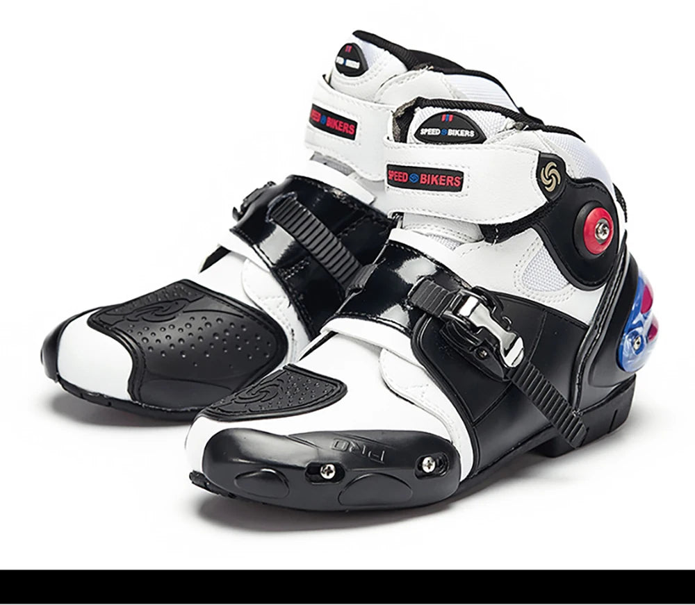 Men Women Motorcycle Racing Boots Sneakers Shoes Microfiber Leather Anti-collision Protection Motocross Off-Road Boots Non-slip