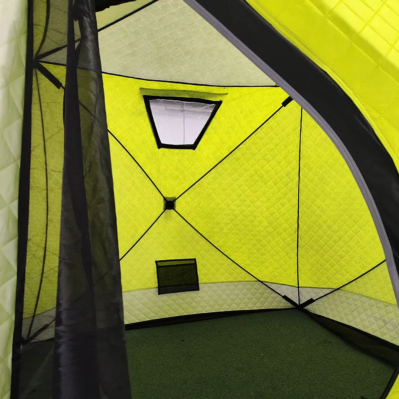 Winter Fishing Tent Ice Fishing Tent Cotton Clip Thick Insulation Windproof Snow Shelter Camping for 2-3 People Pop Up Tent