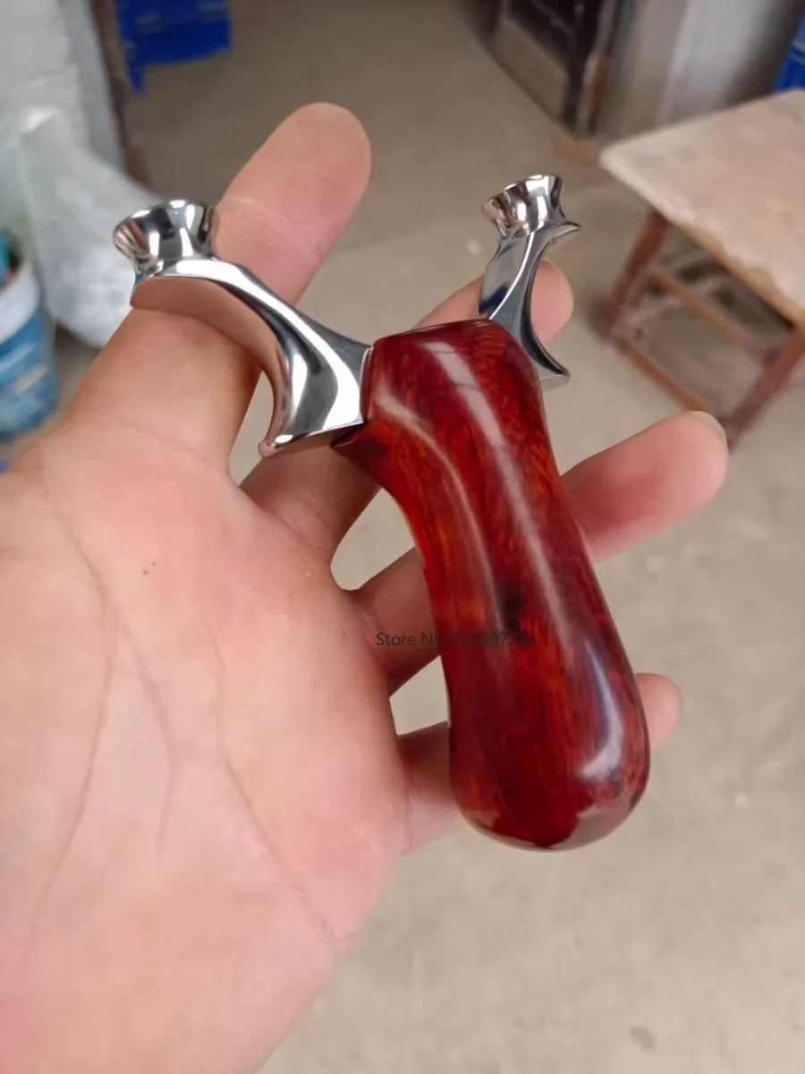 Hunting Slingshot Stainless Steel Bow Big Powerful Catapult Self Defense Survival High Precision Sling Shot