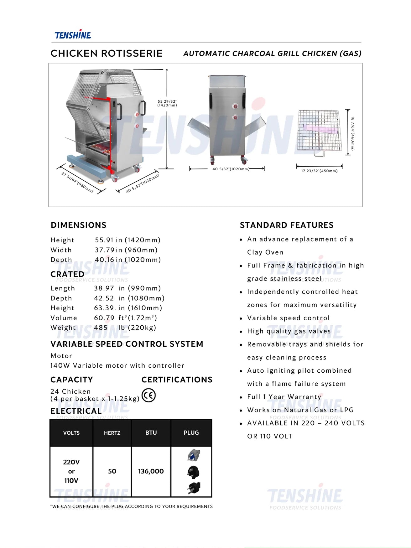 Hot Sale Barbecue Restaurant Charcoal Chicken Rotisserie Machine Truck 220V Flame Grill Broiler With Great Price