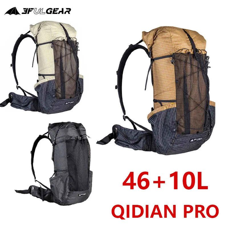 3F UL GEAR 46+10L QIDIAN PRO Backpack Ultralight Outdoor  Camping Sport Bag Resistant Hiking Trekking Waterproof Travel Rucksack