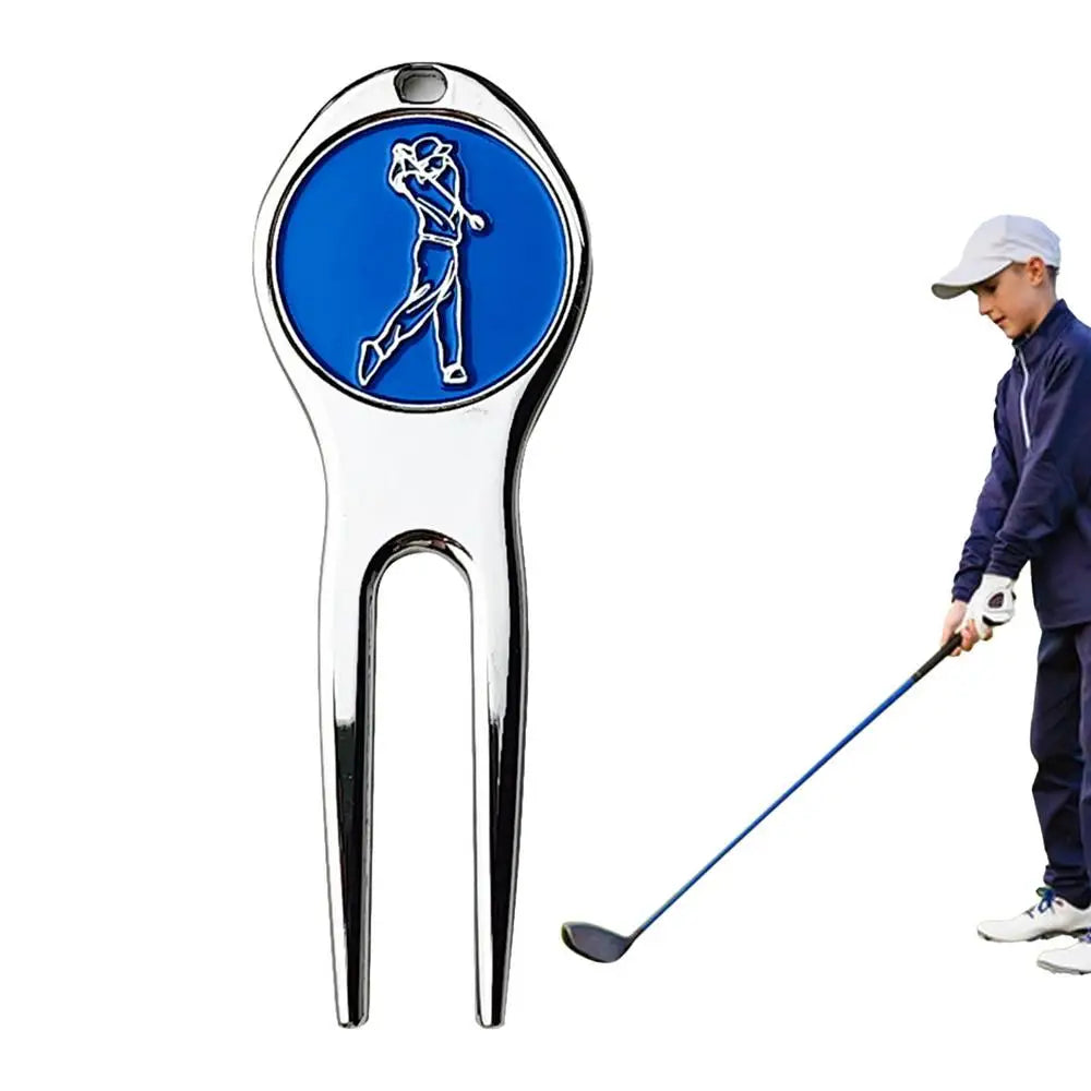 1Pc Golf Divot Repair Tool Zinc Alloy Magnetic Detachable Golf Green Fork Pitch Groove Cleaner Golf Marker Golfs Accessories