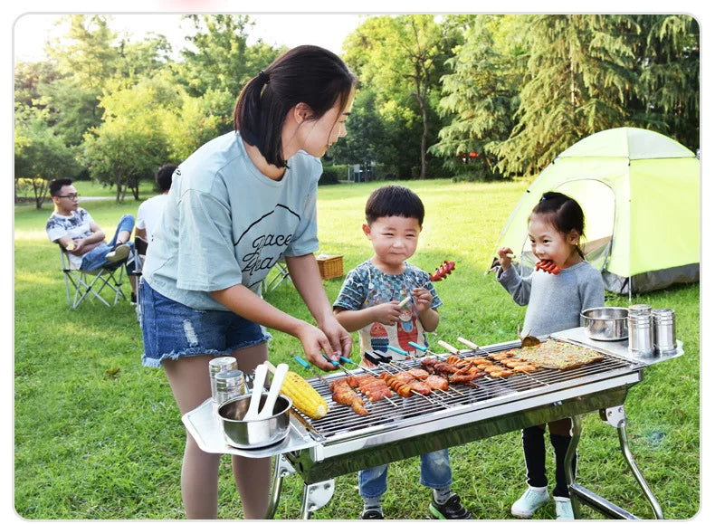 Barbecue Rack Household Thickened Stainless Steel  Stove Folding Barbecue Rack BBQ Outdoor Barbecue Rack