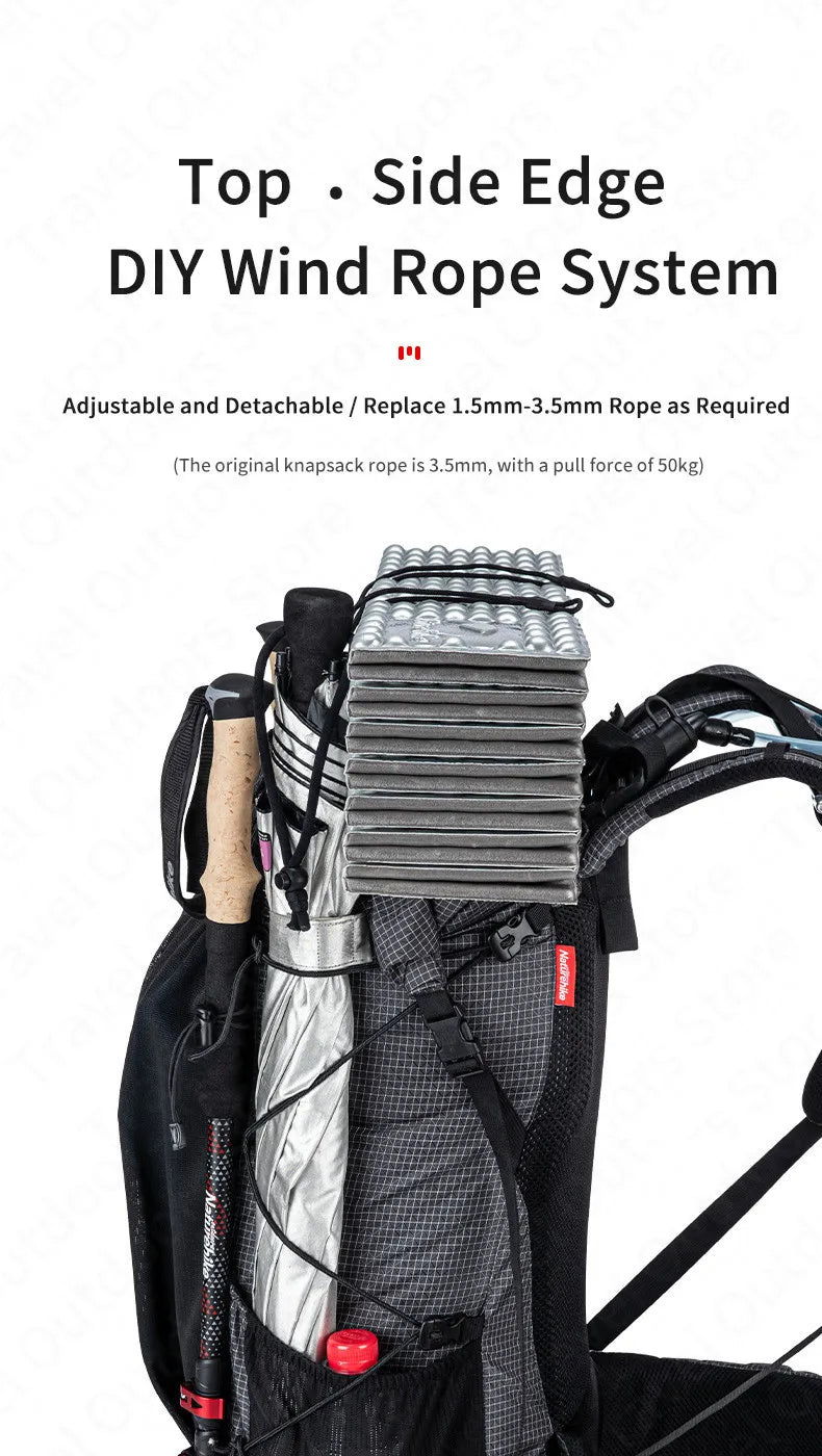 Naturehike Ultralight Backpack With Frame Waterproof Travel Bag Men Women Camping Climbing Hiking With Rainproof Cover 45L/65L