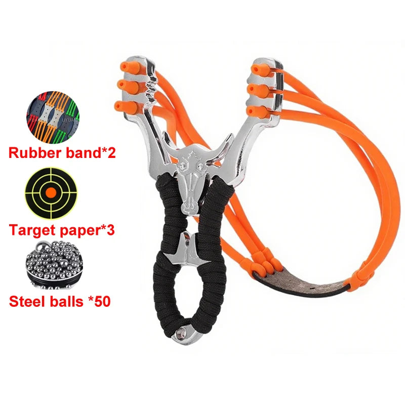 Metal Traditional Slingshot Classic Design with High Elastic Rubber Bands Sling shot Outdoor Hunting Shooting Catapult Slingssho