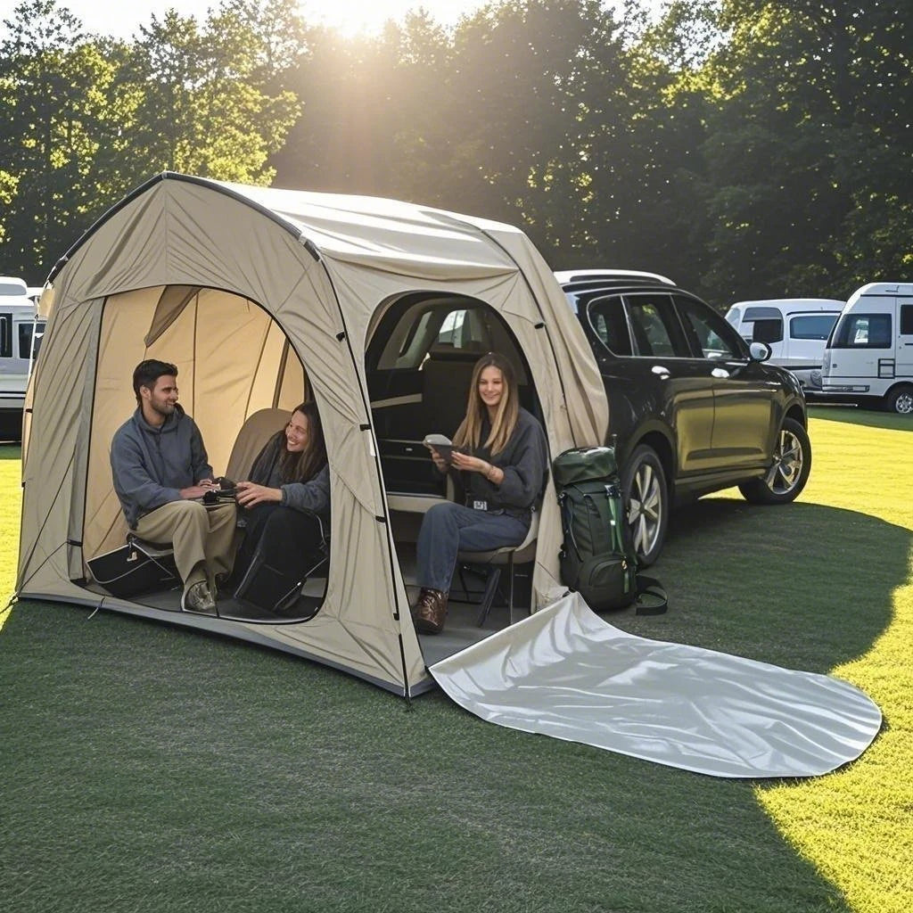 Easy Setup SUV Car Camping Tent - 4-Season Waterproof Tailgate Tent with Floor, 2-4 Person Large Space for Outdoor Adventures