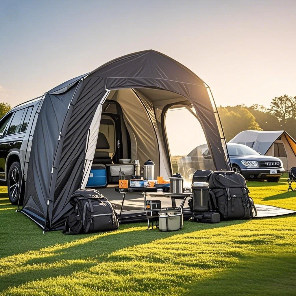 Easy Setup SUV Car Camping Tent - 4-Season Waterproof Tailgate Tent with Floor, 2-4 Person Large Space for Outdoor Adventures