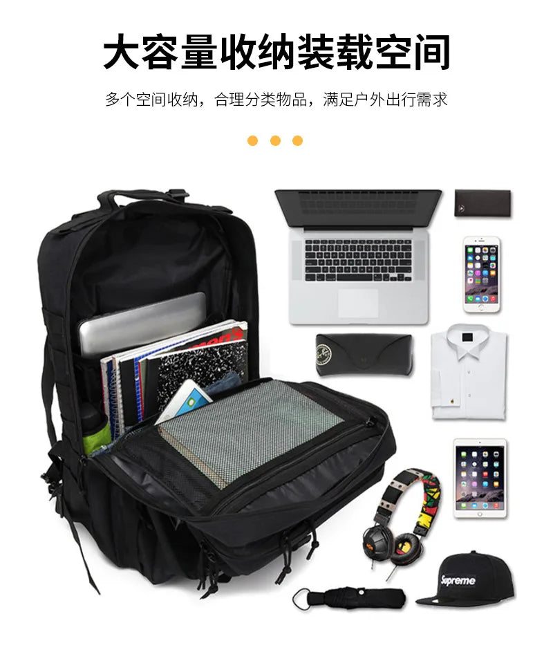 45L Lightweight Hiking Backpack Large Capacity Tactical Backpack Sport Climbing Backpack Outdoor Pack 900DOxford Water-Resistant