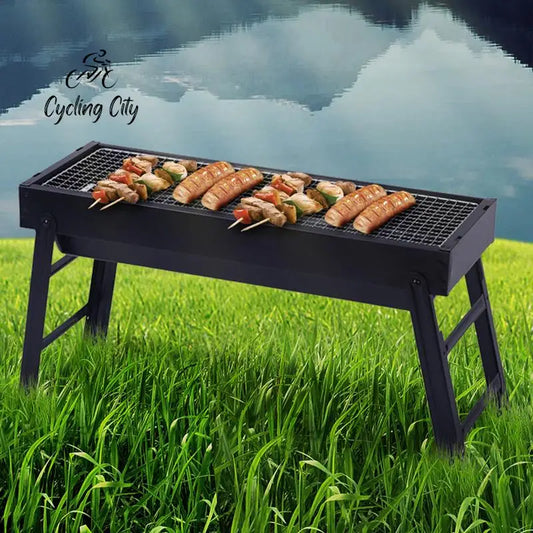 Cycling City Outdoor BBQ Stove Household Folding Grill Mini Barbecue Artifact Portable Charcoal Grill Pull-Out Charcoal Grill