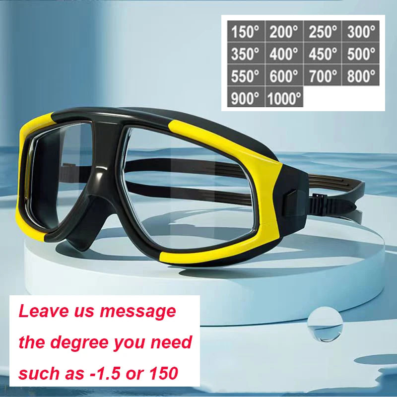 Queshark Men Women Adult -1.5 To -10.0 Myopia Swim Eyewear Silicone  Anti Fog Swimming Goggles Custom Different  Left Right Eyes