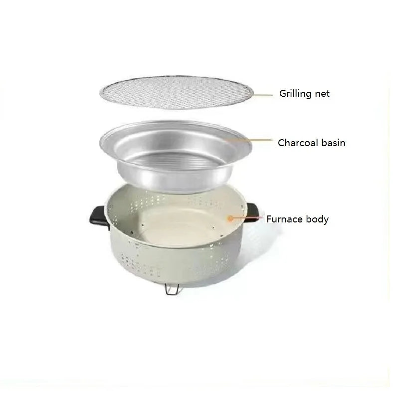 Portable Outdoor Barbecue Stove, Camping Equipment, Charcoal Tea Oven Set Bushcraft Tourism Picnic Cookware Bbq Articles for Use