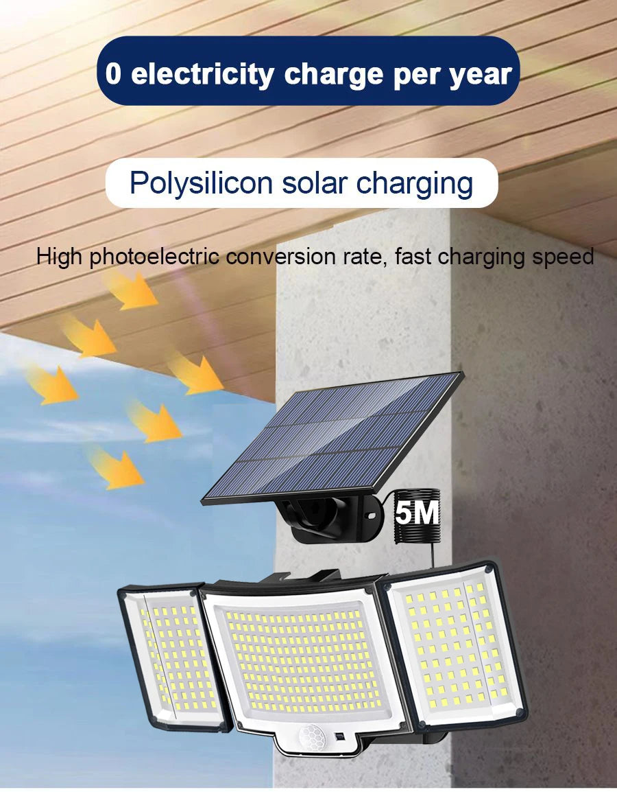 238/328 LED Solar Lamp Outdoor 348Wall Lamp IP65 Waterproof Spotlights Lamp Motion Sensor Solar 3 Mode Street Light Garden Decor