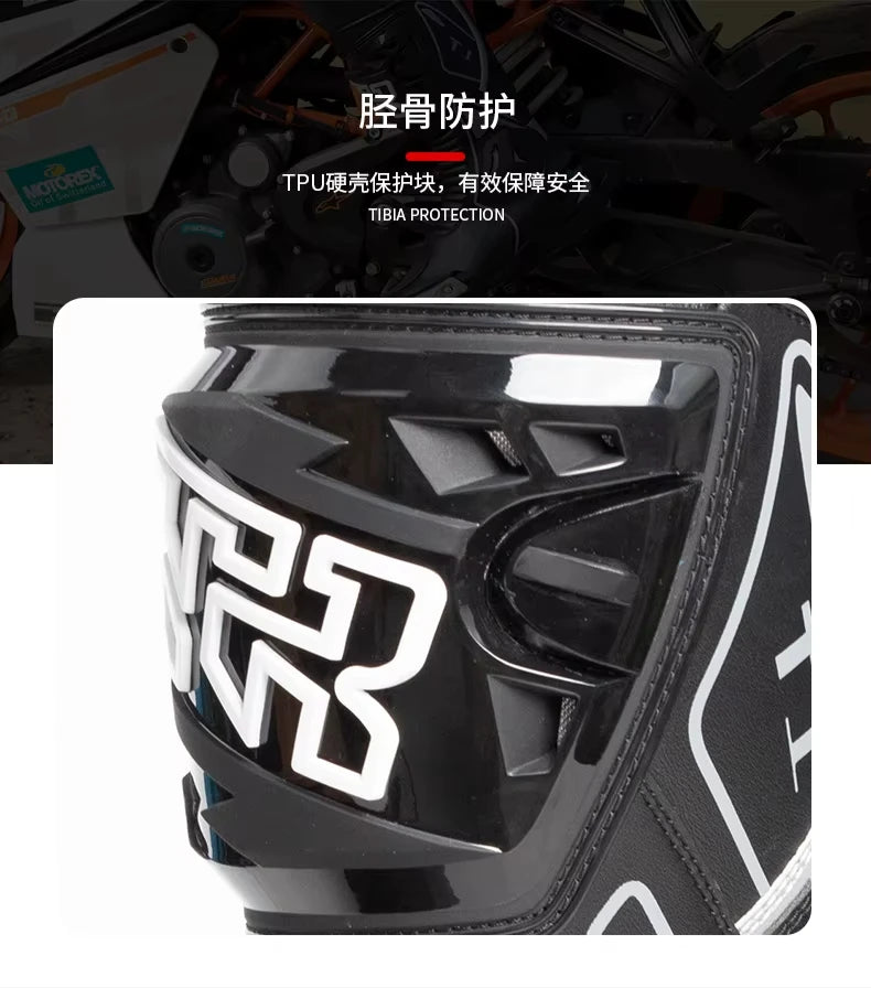 Men's Motorcycle Boots Waterproof Racing Boots Anti Fall Women Motocross Equipment Wear-resistant Rally Shoes Safety Riding