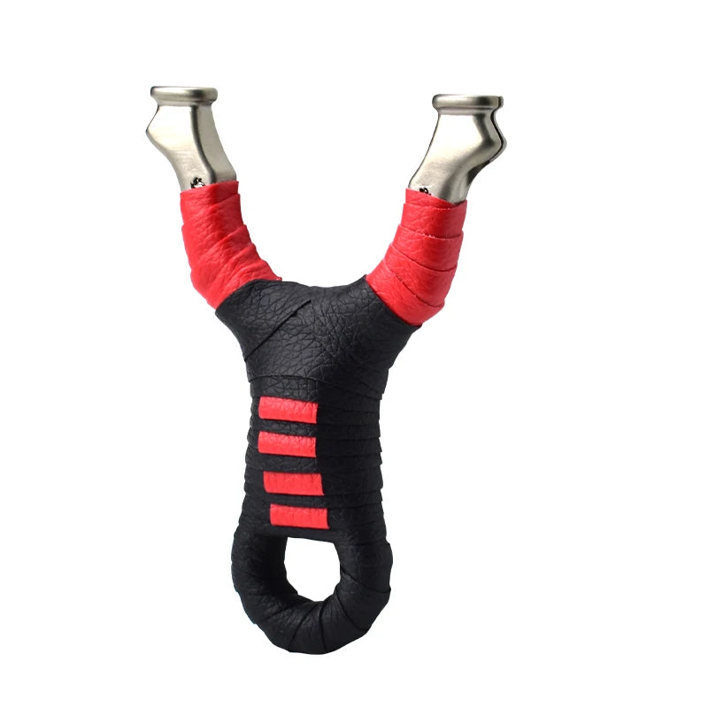 New Style Stainless Steel Powerful Slingshot with Tube Rubber Band Mud Balls Slingshot Catapult Bag for Hunting Outdoor