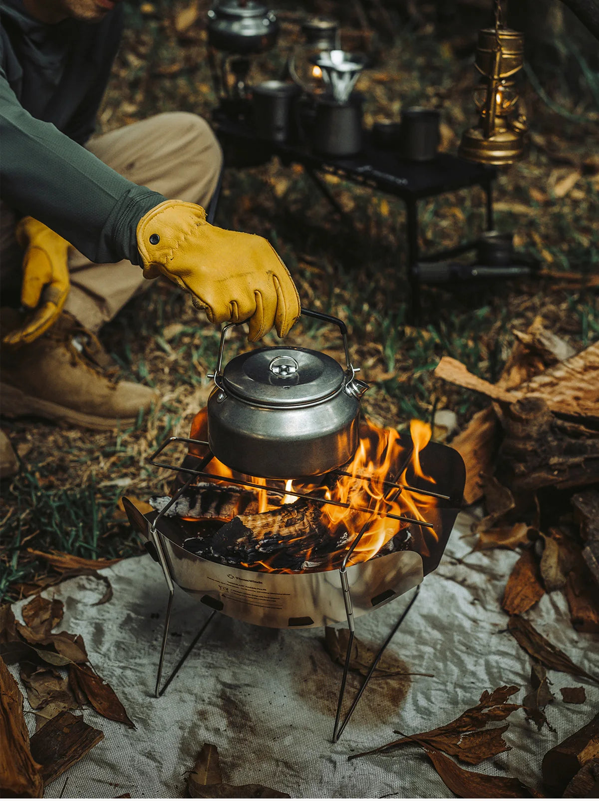 Ultralight Folding Fire Pit Grill – Portable Wood Burning Camp Stove for Outdoor Camping, BBQ Rack with Bonus Grate