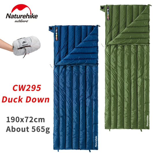 Naturehike Camping Duck Down Sleeping Bag CW295 Spring Warm Waterproof Splicable Double Quilt Ultralight Envelope Sleeping Bag