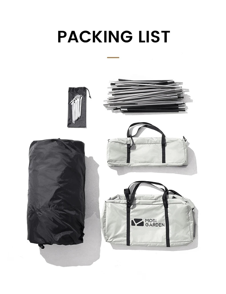 MOBI GARDEN Camping Tent Royal Castle 150D Oxford With Snow Skirt Double Layer Waterproof Hiking 5 Person 4 Season Tent UV50+