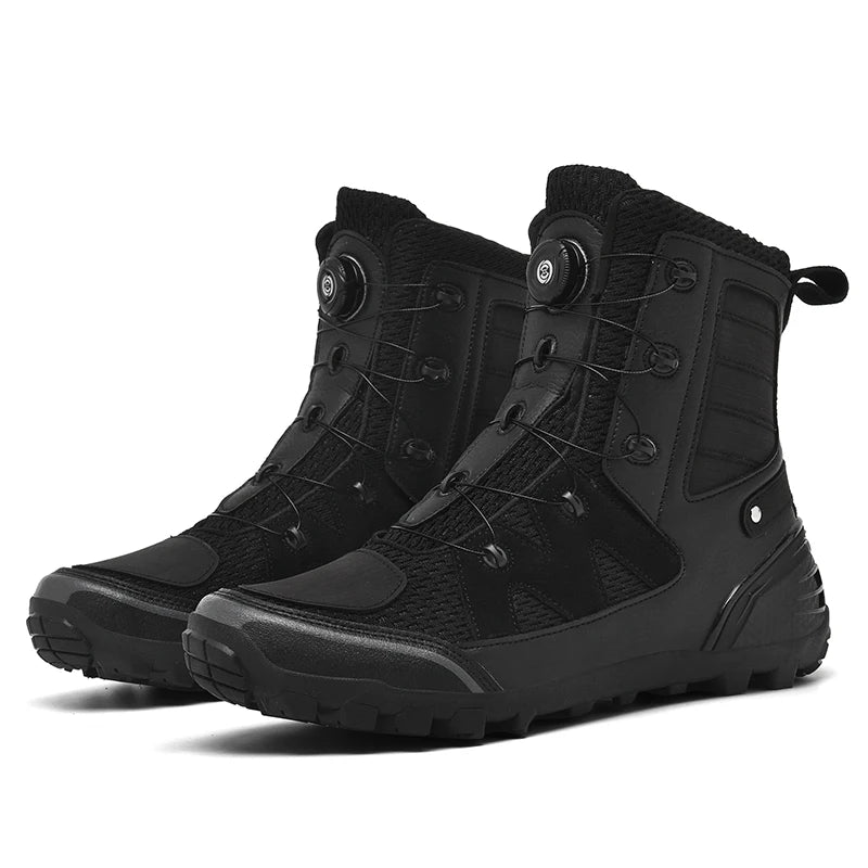 Motorcycle Boots Men Moto Riding Boots Four Seasons Breathable Motorcycle Shoes Motorbike Chopper Cruiser Touring Ankle Shoes