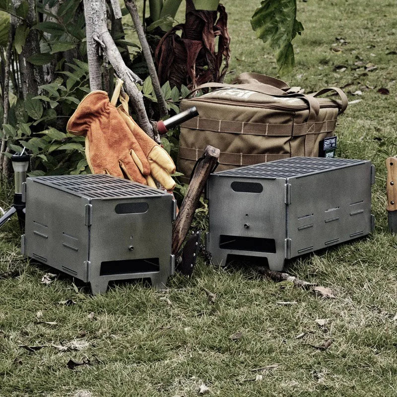 Titanium Alloy Portable Barbecue Grill Rack Outdoor Family Charcoal Stove Furnace Frame Camping Lightweight Camp Equipment