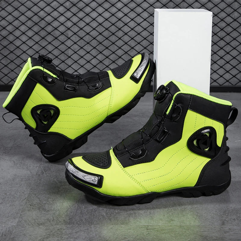 Large Size Motorcycle Boots Outdoor Riding Racing Shoes Anti-fall Wear-resistant Motorcycle Shoes Motorcycle Travel Equipment