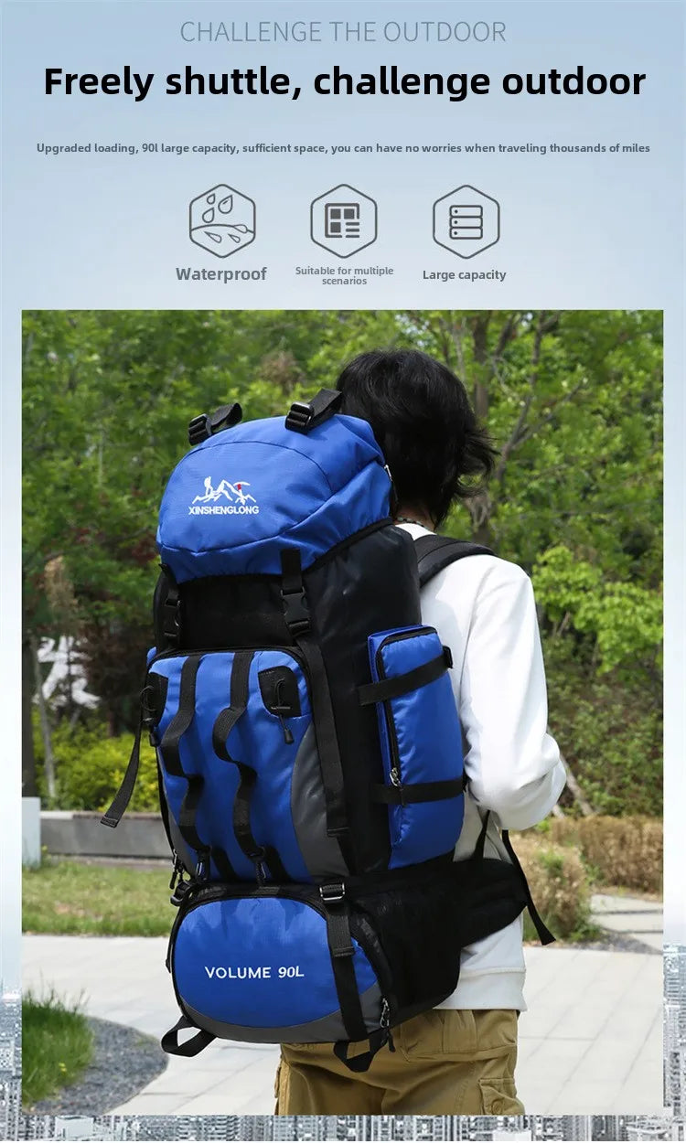 90L Large Capacity Outdoor Hiking Mountaineering Bag Lightweight Backpack Suitable for Hiking Camping Waterproof Travel Bag