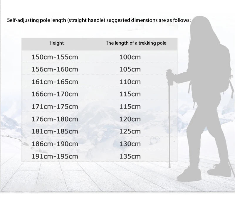 Four-section T-handle Trekking Pole Outdoor Travel Cane Climbing  Pole Aluminum Alloy Telescopic Pole Hiking Walking Stick