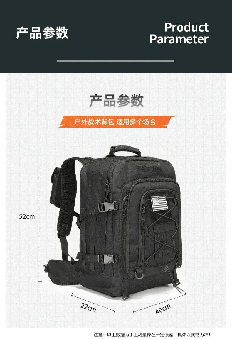 60L Military Tactical Backpack Army Molle Assault Rucksack Outdoor Travel Hiking Rucksacks Camping Hunting Mochila Hombre