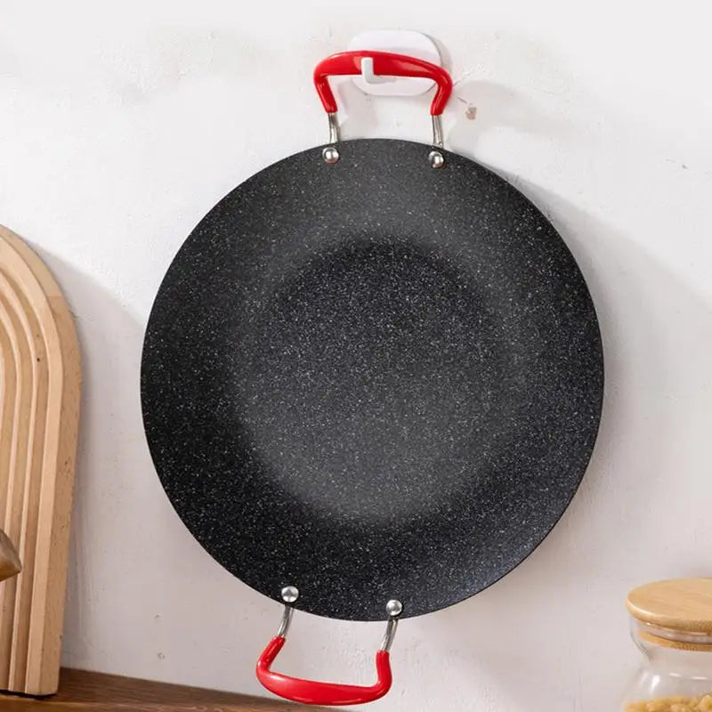 Stove Top Grill Korean Pan Camping Stove Grill Round Griddle Pan Non-Stick Indoor Korean Grill Korean Barbecue Grill With Handle