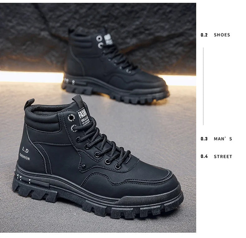 2025 Men's Casual Shoes Non-slip Wear-resistant High-top Sneakers Outdoor Comfortable Platform Hiking Shoes Designer Men's Shoes