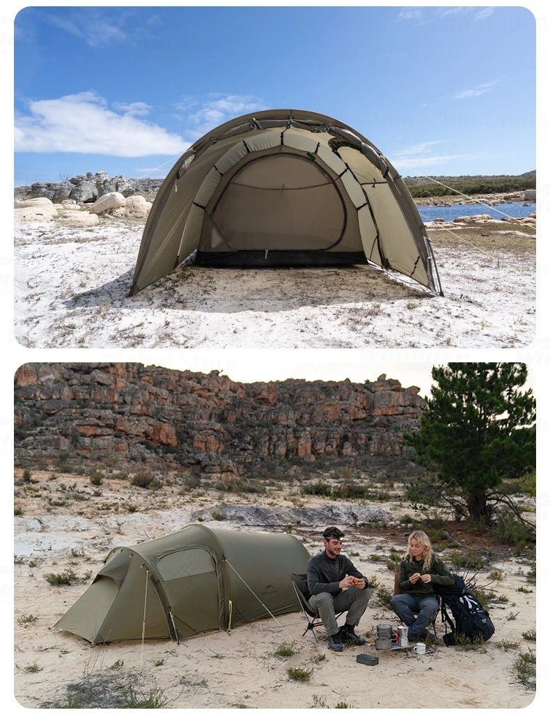 Naturehike Opalus UL Tent Lightweight Outdoor Hiking Camping Glamping Large Space Tunnel Tent for 2-3 Person 4 Season Travel