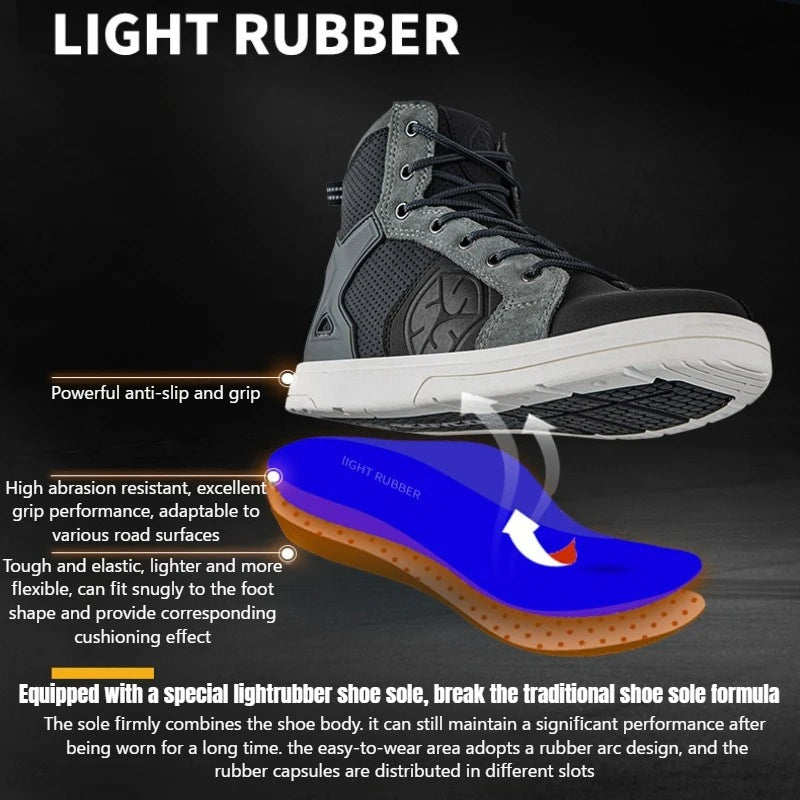 SCOYCO Motorcycle Boots Racing Shoes Men Windproof Motorcycle Travel Equipment Botas Moto Motocross Off-Road Racing Boots