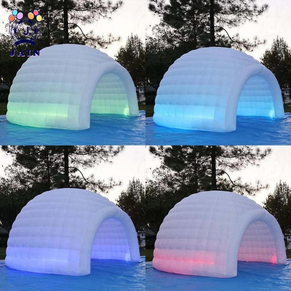 4.5m White Inflatable Dome Tent Outdoor Lighting Inflatable Igloo Dome Inflatable Party Tent With Blower For Camping Festival
