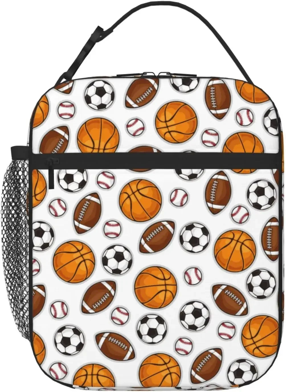 Tennis Racket Art Sport Lunch Bag Insulated Reusable Lunch Box Lunch Tote Lunchbox Portable Bento Bags For