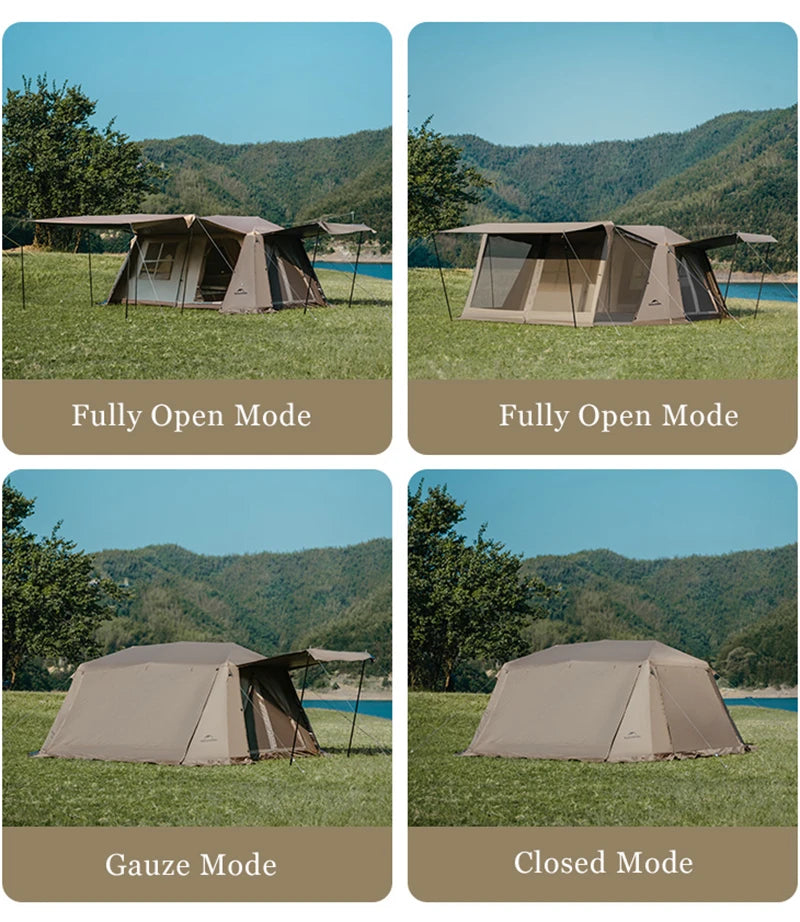 Naturehike Village 13 Automatic Cabin Tent Black Coated Outdoor Camping Picnic Sunscreen 27㎡ 2 Rooms 2 Halls Waterproof Tent