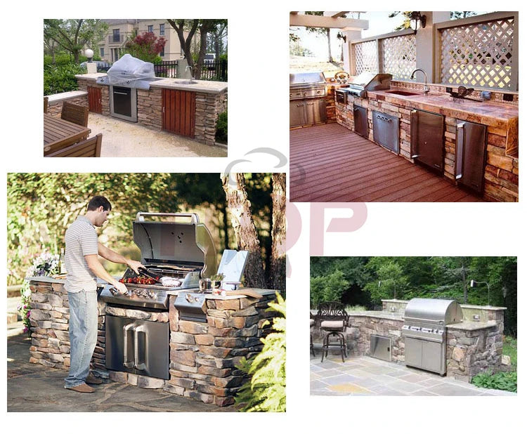6 burner Gas BBQ Stainless Steel Grill Bbq Cyprus Outdoor Kitchen Garden Gas Barbecue Grill Villa Party Bbq Grill Trolley