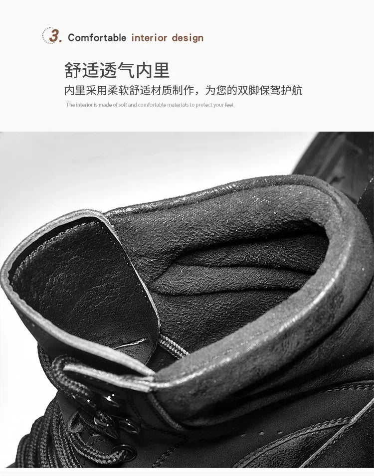 Motorcycle Boots Fashionable Motorcycle Boots Winter Cotton Boots Thick Soled Shock-absorbing Non Slip Casual Shoes