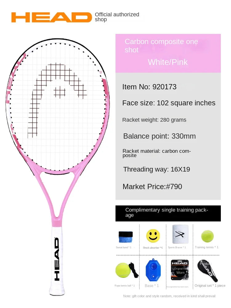 HEAD Tennis Racket Carbon Composite Padel Rackets Professional Men Women Beginners Tennis Racquet With Bag And Accessories